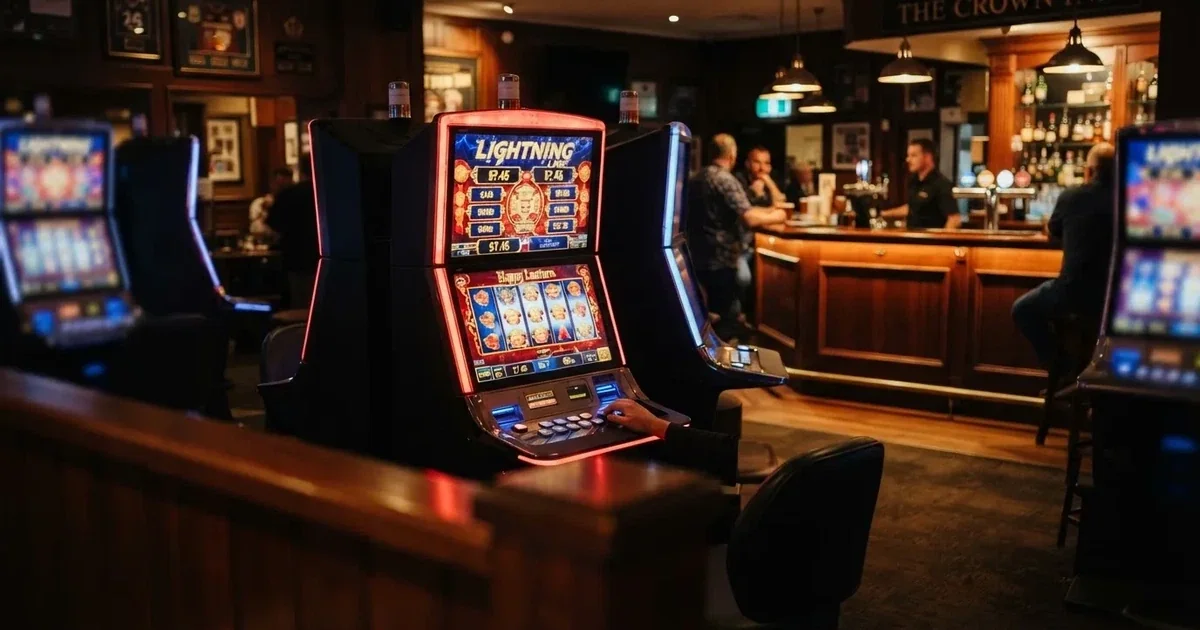 Electronic gaming machines inside a licensed pub in suburban Adelaide.