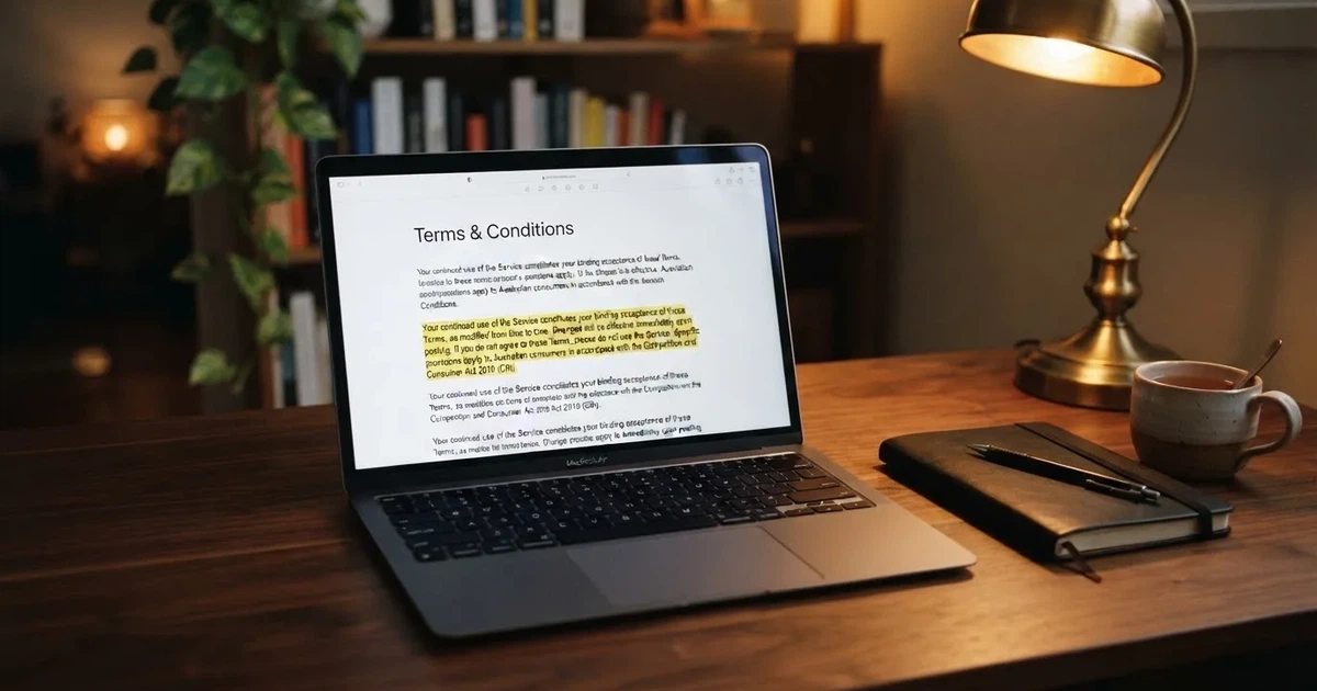 A laptop screen showing a terms-and-conditions page with wagering requirements highlighted.