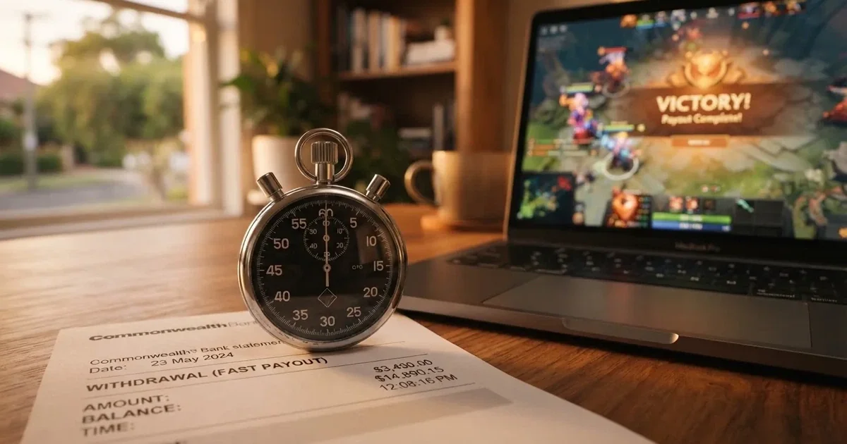 A stopwatch sitting on top of a bank statement next to a laptop keyboard.