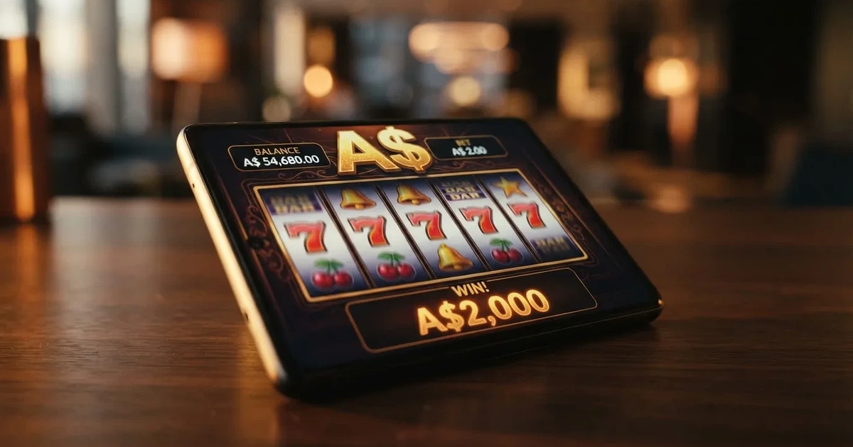 A close-up of a slot reel icon with a stylised gold coin motif on a screen.